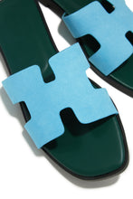 Load image into Gallery viewer, Green and Blue Slip On Sandals
