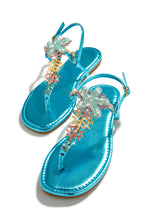 Load image into Gallery viewer, Blue Embellished Sandals