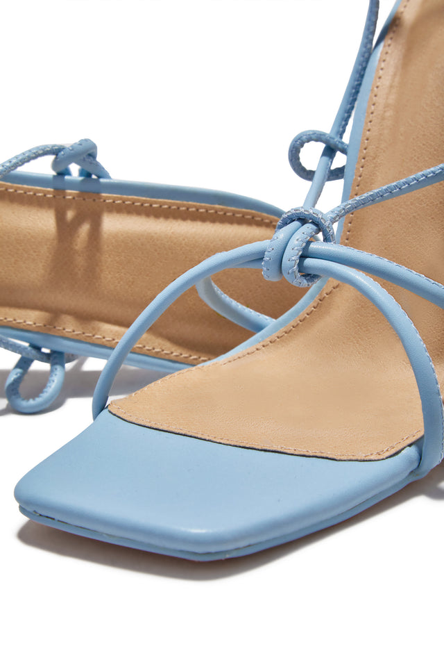 Load image into Gallery viewer, VIP Babes Lace Up High Heels - Light Blue