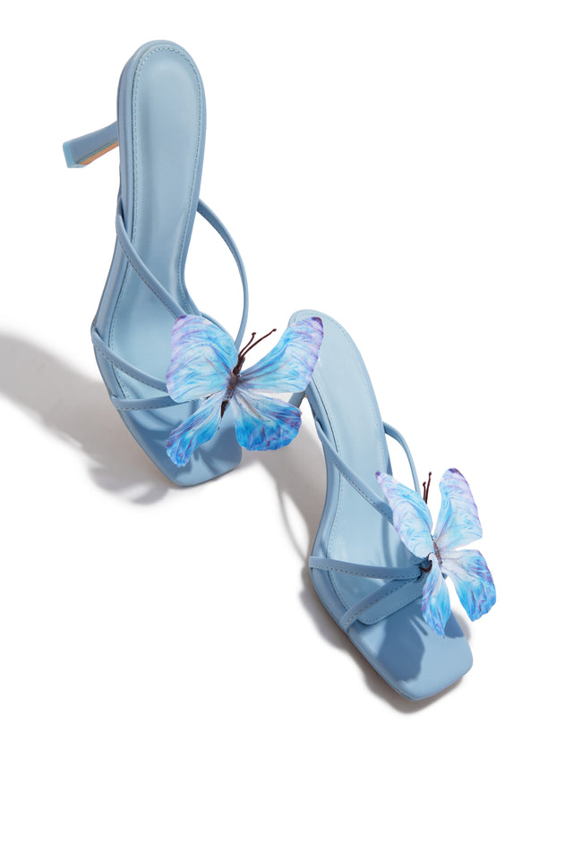 Load image into Gallery viewer, Social Butterfly Mid Heel Mules - Blue