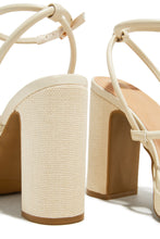 Load image into Gallery viewer, Ivory Raffia Block Heels