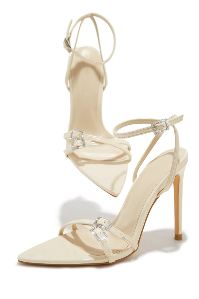 Load image into Gallery viewer, Glamorous Party Embellished High Heels - Bone