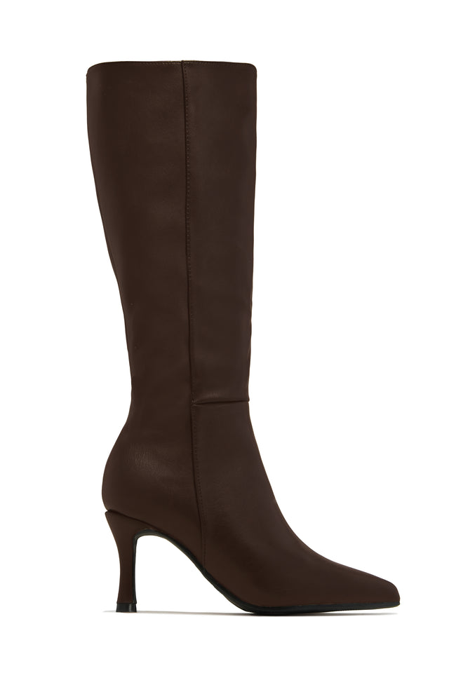 Load image into Gallery viewer, Zama Knee High Heel Boots - Brown