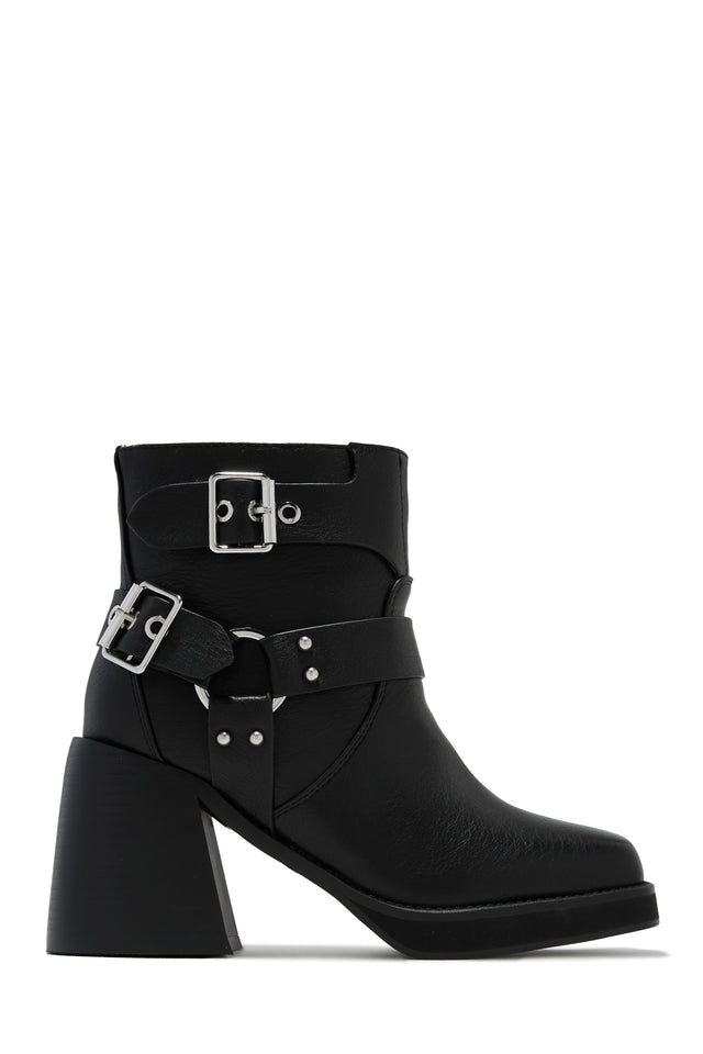 Load image into Gallery viewer, Daryn Block Heel Ankle Boots - Black