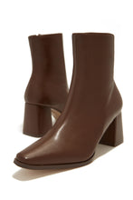 Load image into Gallery viewer, Lorette Block Heel Ankle Boots - Brown