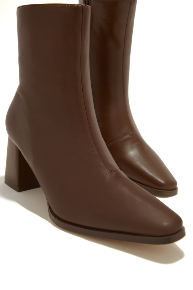 Load image into Gallery viewer, Lorette Block Heel Ankle Boots - Brown