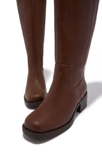Load image into Gallery viewer, Midnight Icon Wide Fit Below The Knee Moto Boots - Brown