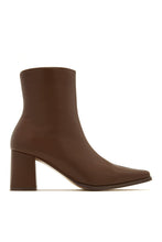 Load image into Gallery viewer, Lorette Block Heel Ankle Boots - Brown