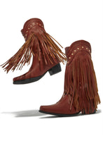Load image into Gallery viewer, Bayley Fringe Cowgirl Boots - Brown