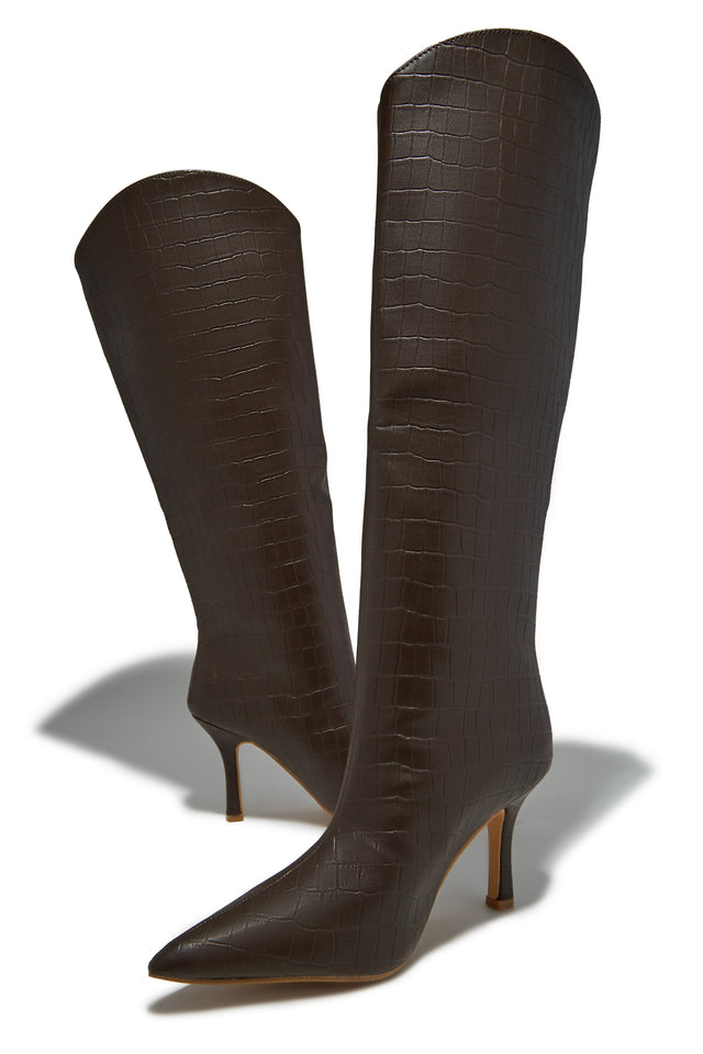 Load image into Gallery viewer, Shyla Knee High Boots - Brown