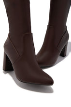 Load image into Gallery viewer, Adeline Chunky Heel Over The Knee Boots - Brown