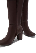 Load image into Gallery viewer, Colette Wide Fit Block Heel Boots - Brown