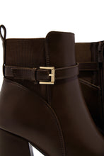 Load image into Gallery viewer, Noelle Platform Block Heel Ankle Boots – Brown