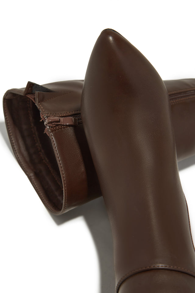 Load image into Gallery viewer, Fine Time Block Heel Knee High Boots - Brown