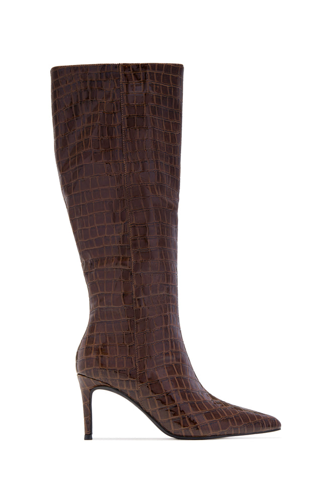 Load image into Gallery viewer, Chrissy Mid Heel Boots - Brown