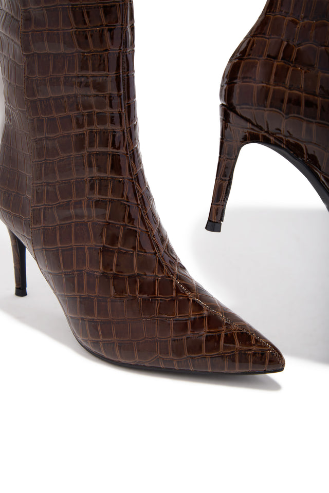 Load image into Gallery viewer, Chrissy Mid Heel Boots - Brown