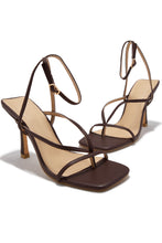 Load image into Gallery viewer, Eren Ankle Strap Heels - Brown