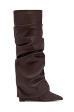 Load image into Gallery viewer, Kourtney Wedge Heel Shark Boots - Brown