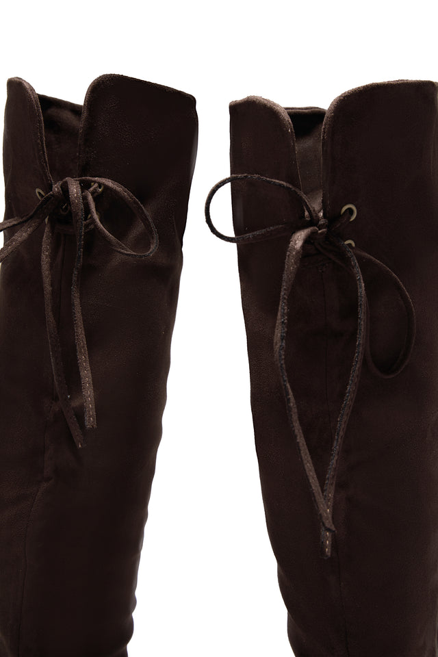 Load image into Gallery viewer, Cozy Season Flat Over The Knee Boots - Brown