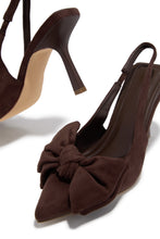 Load image into Gallery viewer, Kirstie Bow Slingback Pumps - Brown
