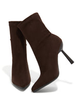 Load image into Gallery viewer, Trin Pointed Toe Ankle Boots - Brown