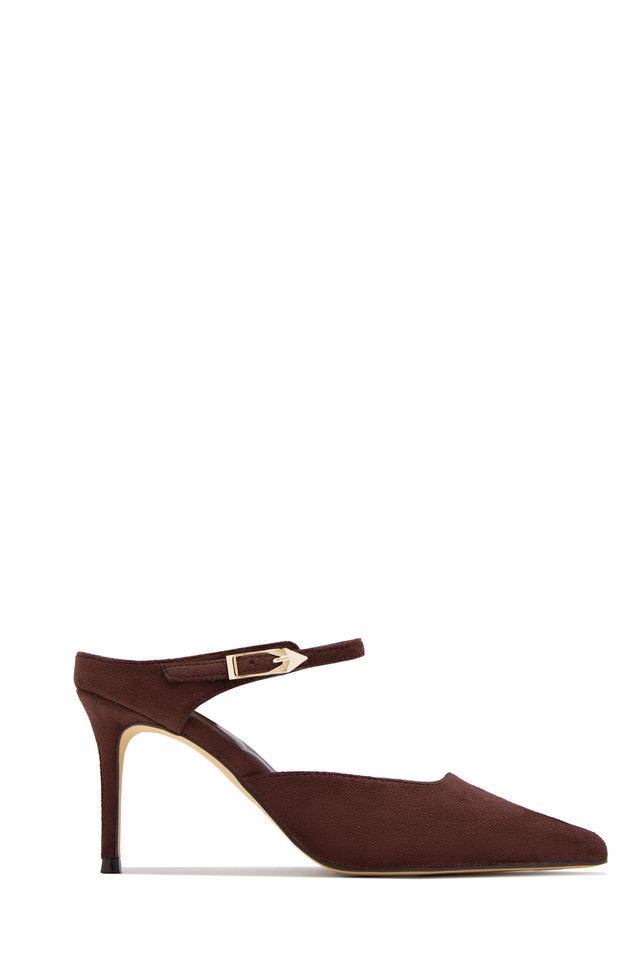 Load image into Gallery viewer, Kaley Mule Heel Pumps - Brown