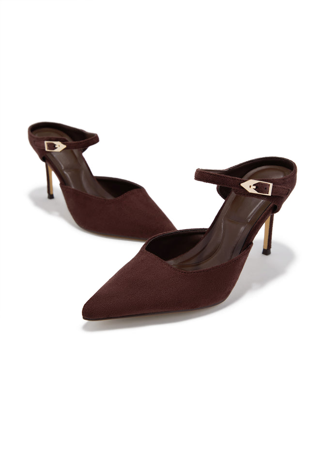 Load image into Gallery viewer, Kaley Mule Heel Pumps - Brown