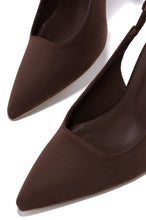 Load image into Gallery viewer, Mocha Pointed Toe Slingback Pumps