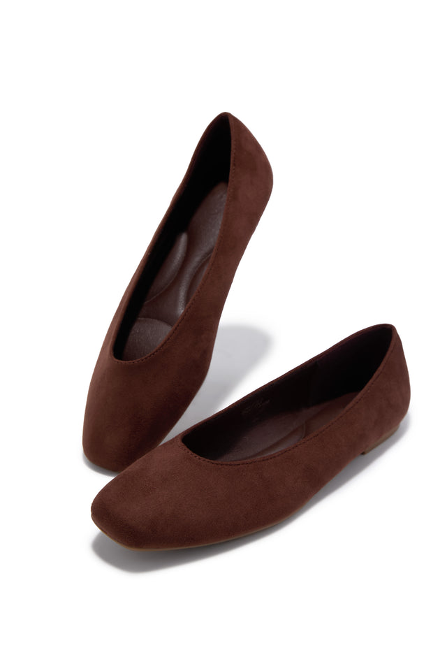 Load image into Gallery viewer, Claira Ballet Flats - Brown Suede