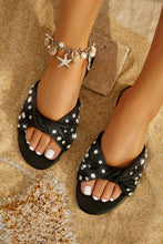 Load image into Gallery viewer, Black Embellished Sandals worn By Female Model
