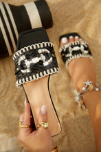 Load image into Gallery viewer, Women Wearing Black Slide On Sandals