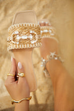 Load image into Gallery viewer, Women Wearing Nude Embellished Slip On Sandals