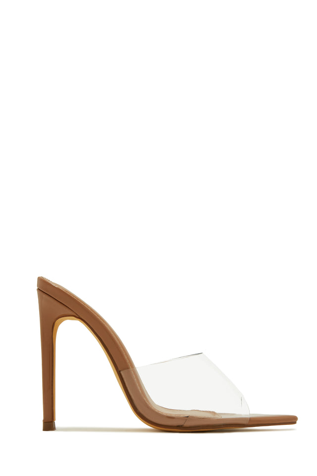 Load image into Gallery viewer, Ionic Clear Strap High Heel Mules - Cork