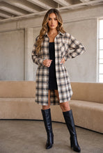 Load image into Gallery viewer, Careli Plaid Flannel Shirt Jacket – Black