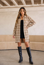 Load image into Gallery viewer, Careli Plaid Flannel Shirt Jacket – Nude