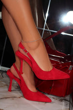 Load image into Gallery viewer, Carianna Faux Suede Slingback Pumps - Red