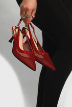 Load image into Gallery viewer, Chloey Slingback Mid Heel Pumps - Wine
