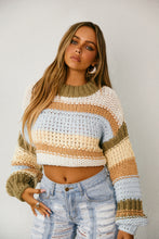 Load image into Gallery viewer, Green, Ivory and bude Sweater