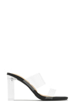Load image into Gallery viewer, Jordana Clear Strap Mule Heels - Black