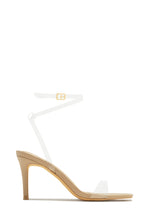 Load image into Gallery viewer, Viana Clear Strap Mid Heels - Nude