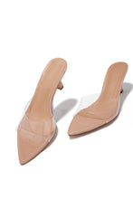 Load image into Gallery viewer, Kristie Mid Heel Mules - Nude Clear