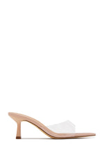 Load image into Gallery viewer, Kristie Mid Heel Mules - Nude Clear