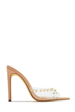 Load image into Gallery viewer, Collette Studded High Heel Mules - Gold