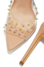 Load image into Gallery viewer, Collette Studded High Heel Mules - Clear