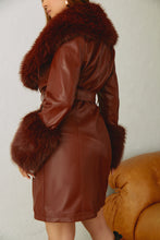 Load image into Gallery viewer, PU Brown Coat