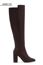 Load image into Gallery viewer, Colette Wide Fit Block Heel Boots - Brown