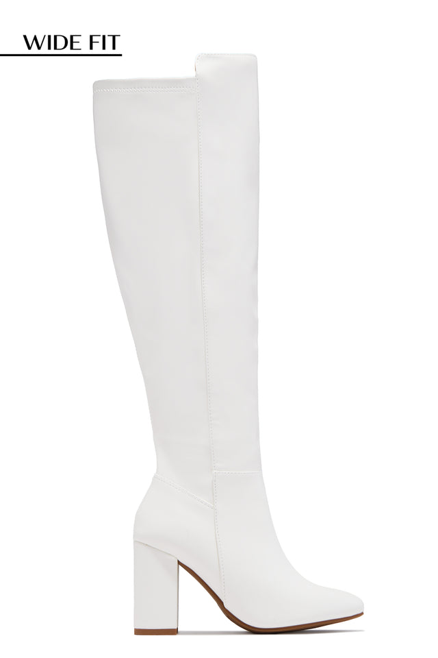 Load image into Gallery viewer, Colette Wide Fit Block Heel Boots - White