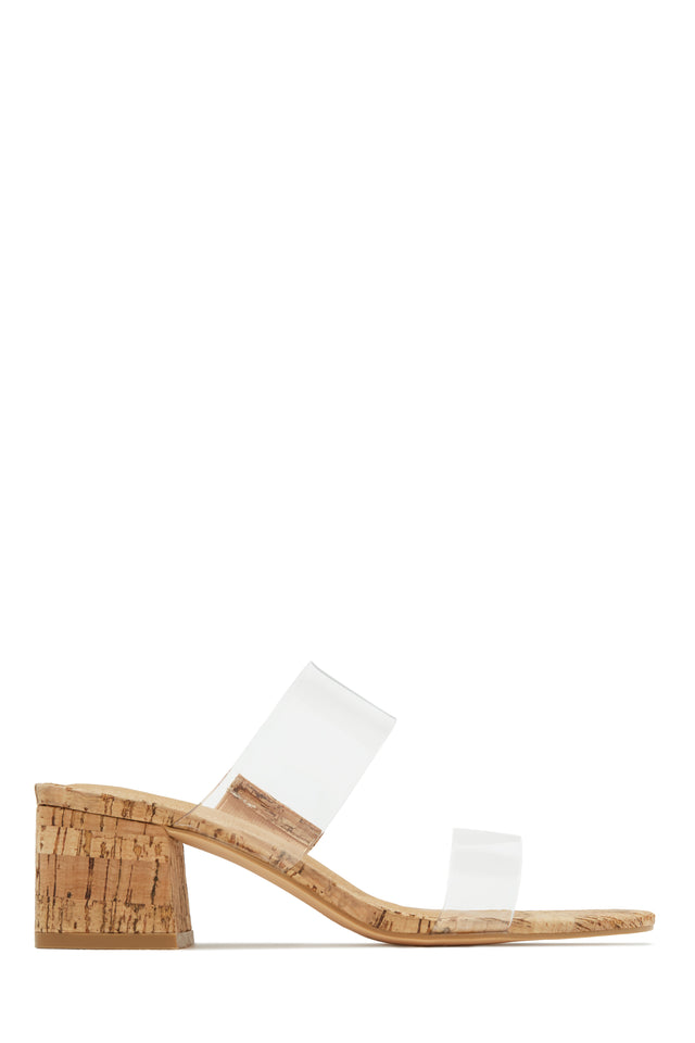 Load image into Gallery viewer, Yara Clear Strap Block Mid Heel Mules - Natural