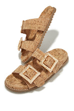 Load image into Gallery viewer, Gold Bamboo Like Buckle Sandal