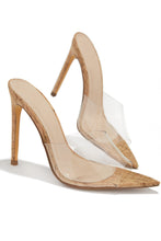 Load image into Gallery viewer, Ionic Clear Strap High Heel Mules - Cork